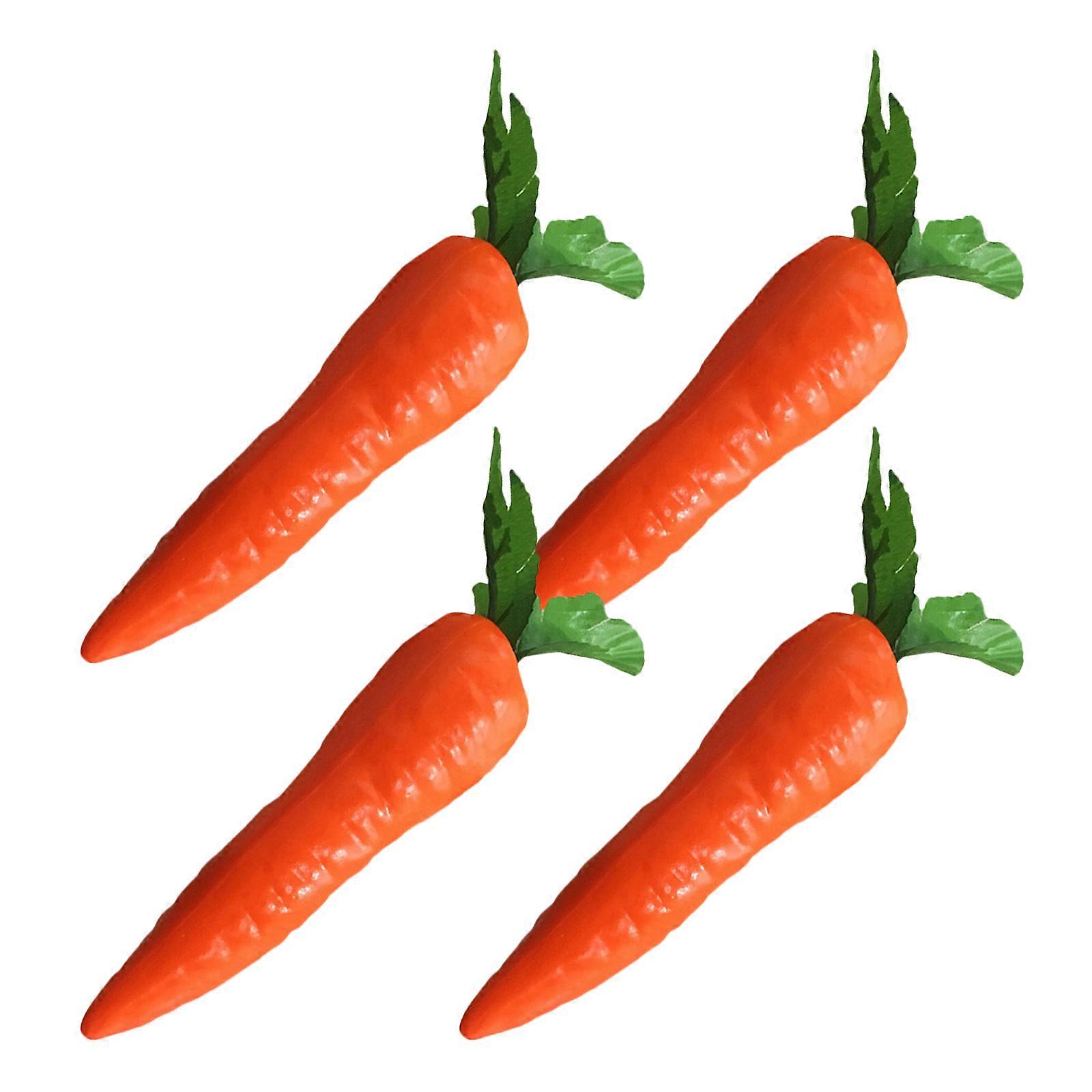 Decorative Carrots Mini Carrot Models for Decor 4Pcs Red Foam Ornaments
