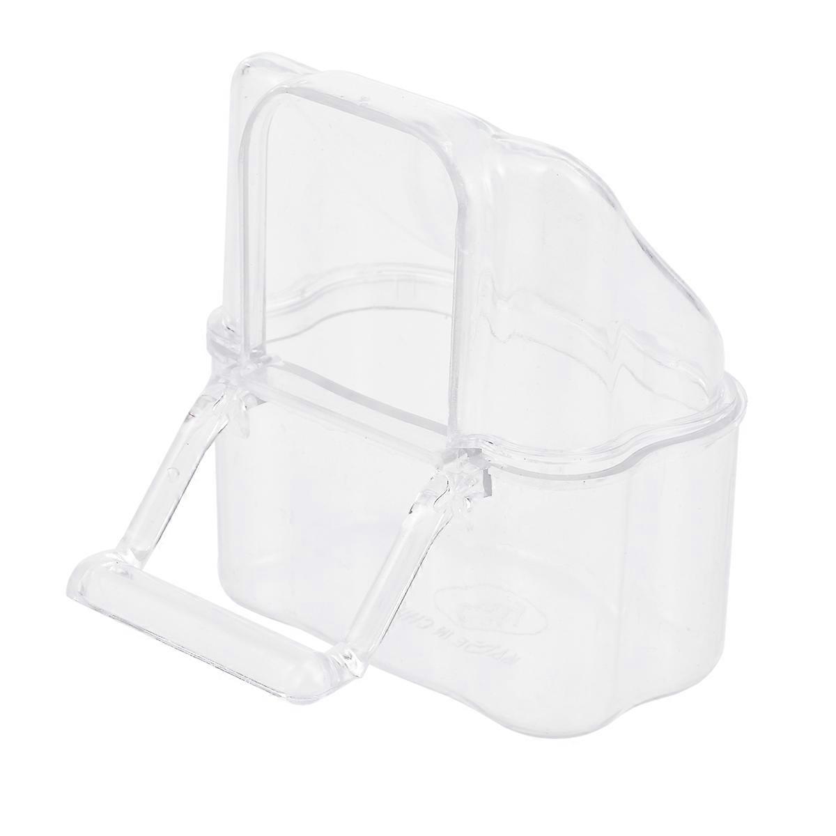 2Pcs Pet Transparent Feeder For Bird Cage Use Food And Water Container With Lid For Spill Prevention And Observation