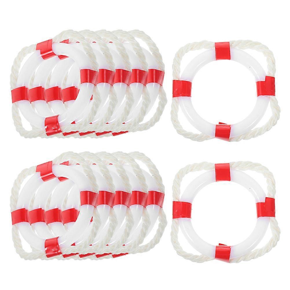 Plastic Mini Lifebuoy Model Decoration for DIY Craft 36Pcs