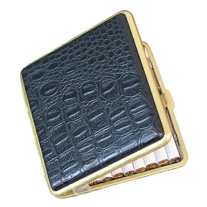 Leather Cigarette Case 84 Length 20 Pcs Crocodile Brass Frame