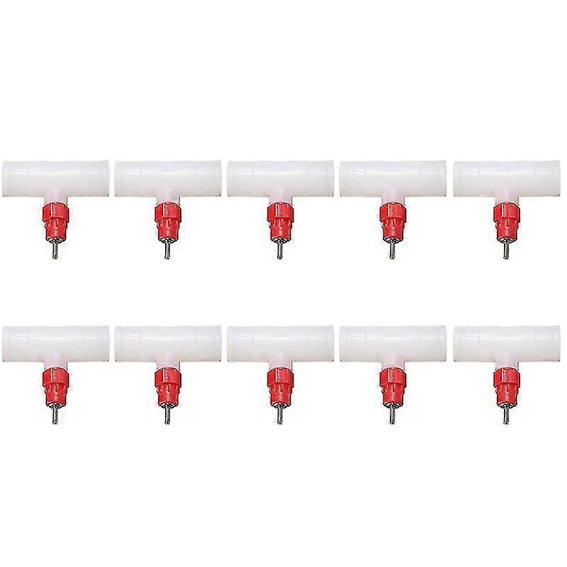 Hühnernippel-T-Stücke – Vollautomatisches Geflügeltränken-Set, Hühnerwassertränke, 10er-Pack