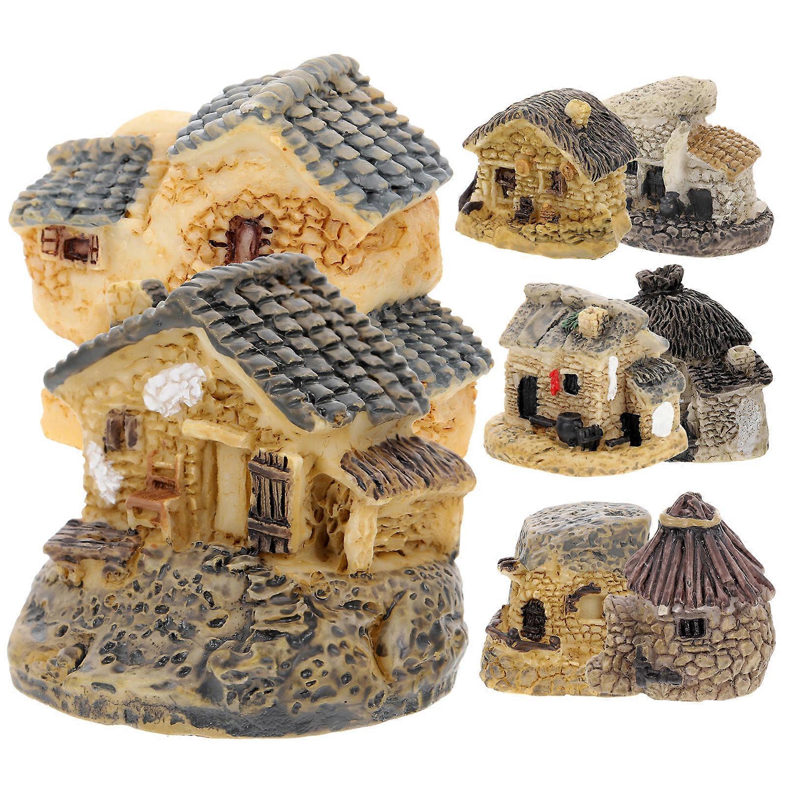 Miniature Garden Tiny House Figurine 40 Pcs Creative Decoration For