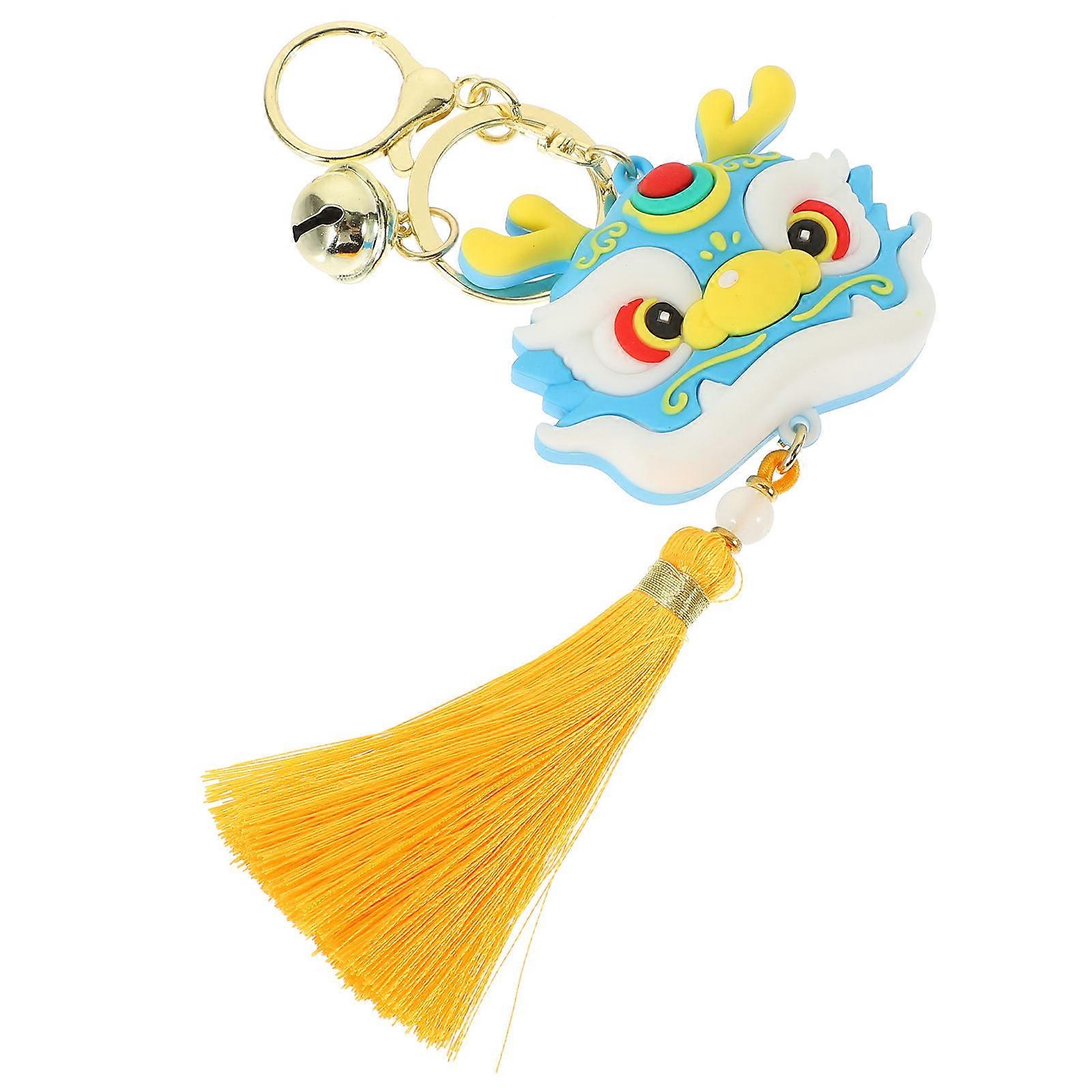 2Pcs PVC Dragon Key Ring Bag Charm For Daily Use Blue Cartoon Style Accessory