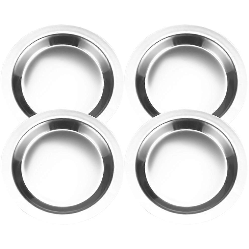 Multipurpose Coaster Heat-resistant Coasters For Enthusiasts 4Pcs Simple Design Silver