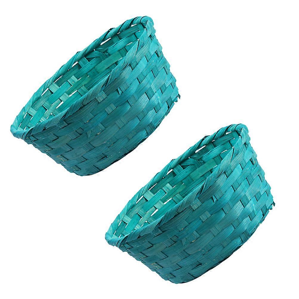 Woven Bamboo Basket for Storage Use 2Pcs Hand Made Easter Egg Basket