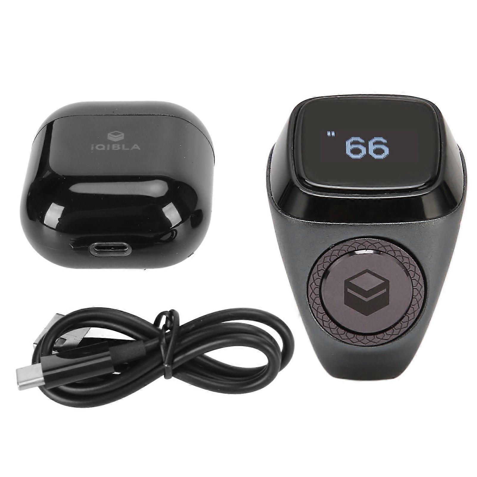 Smart BT Ring Counter 0.49in Screen Portable 5 Prayer Time Vibration Alarm Electronic Counter 18mm / 0.71in