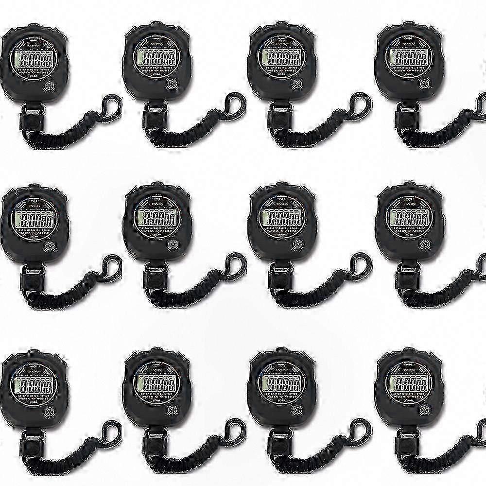 12-Pack Digital Stopwatch with Large Display, Multi-Function Timer for Sports, Date, Time, and Alarm