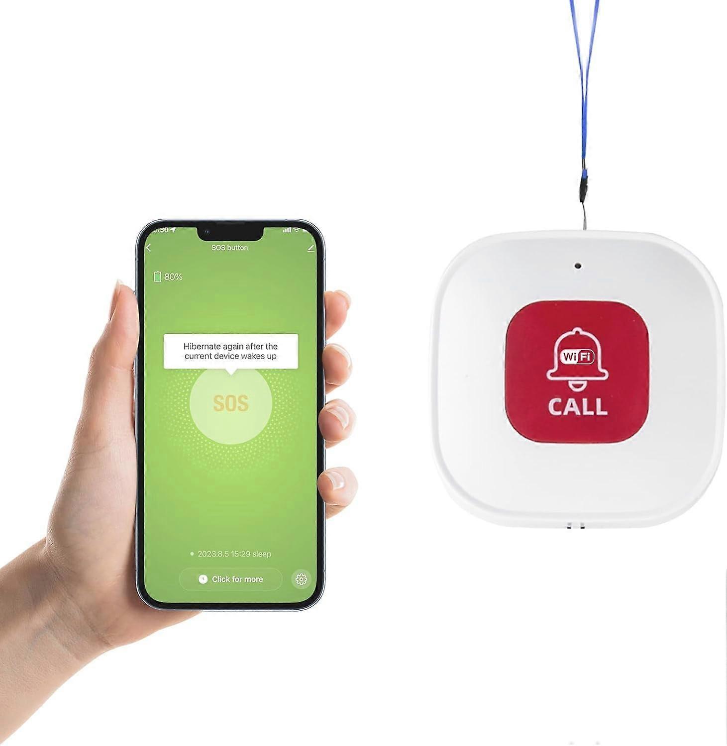 Panic Button, Pagers Life Alert Systems for Seniors no Monthly Fee, Compatible with Tuya Smart/Smart Life