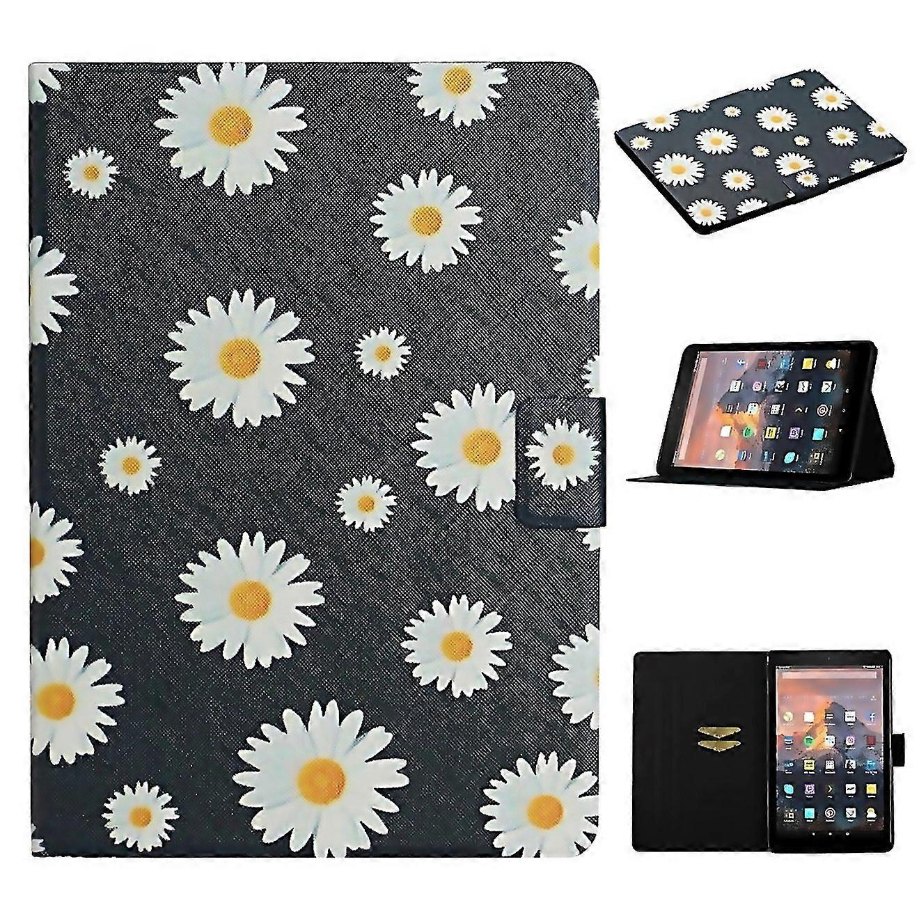 For Amazon Kindle Fire Hd 8 Flower Pattern Horizontal Flip Leather Case With Card Slots Holder