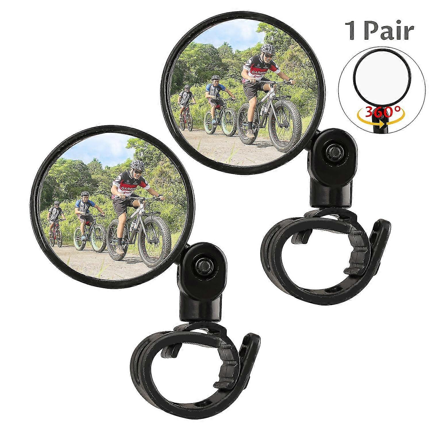 2 Pcs Bike Mirror, Handlebar Mount, 360° Adjustable Rotatable Bike Mirrors, Bicycle Rear View Glass Mirror 26s