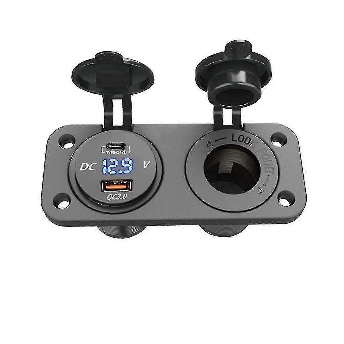 12v Usb Type-c And Qc3.0 Car Usb Port Outlet Charger Socket Charging Port For Car Marine Boat Usb Car Socket-in Stock