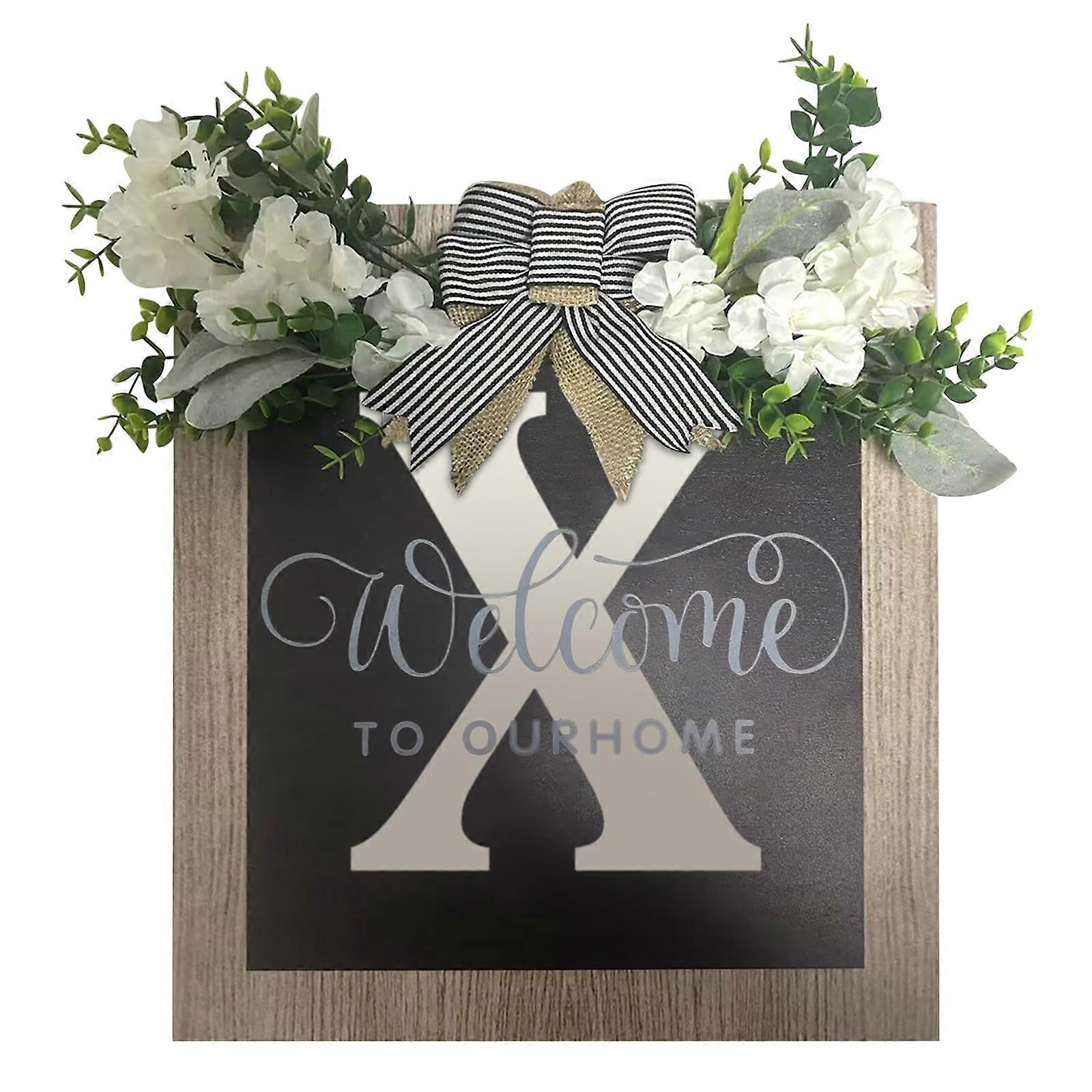 Fnyoxu Last Name Year Round Front Door Wreath,Decorative Hanging Plaques In Front Of The Door