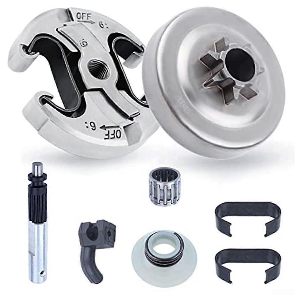 8PCS Clutch Drum Replacement Set For HS 340 Chainsaw Replacement Kit With Clutch Oil Pump And Worm Gear