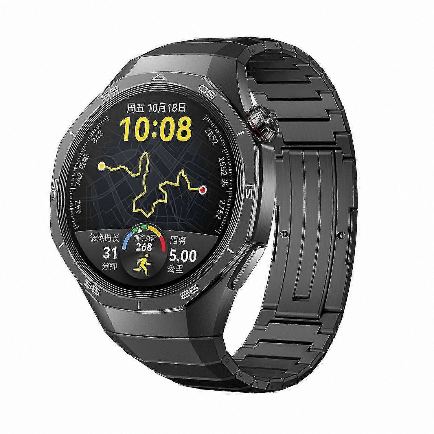 Push Folding Clasp Titanium Watch Band for  Watch GT 5 Pro 46mm