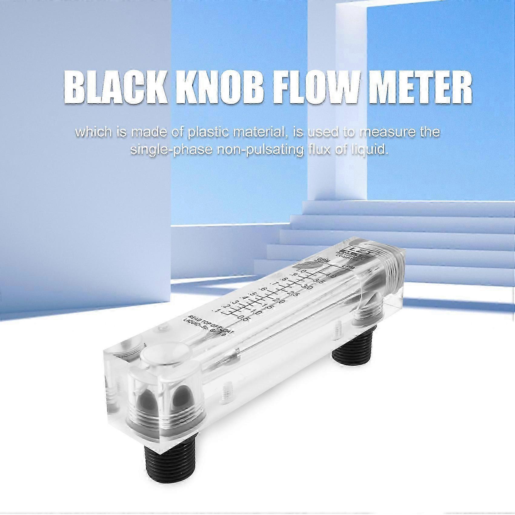 Black Adjustable Knob 0.1-1 GPM Panel Type Water Flow Meter -15