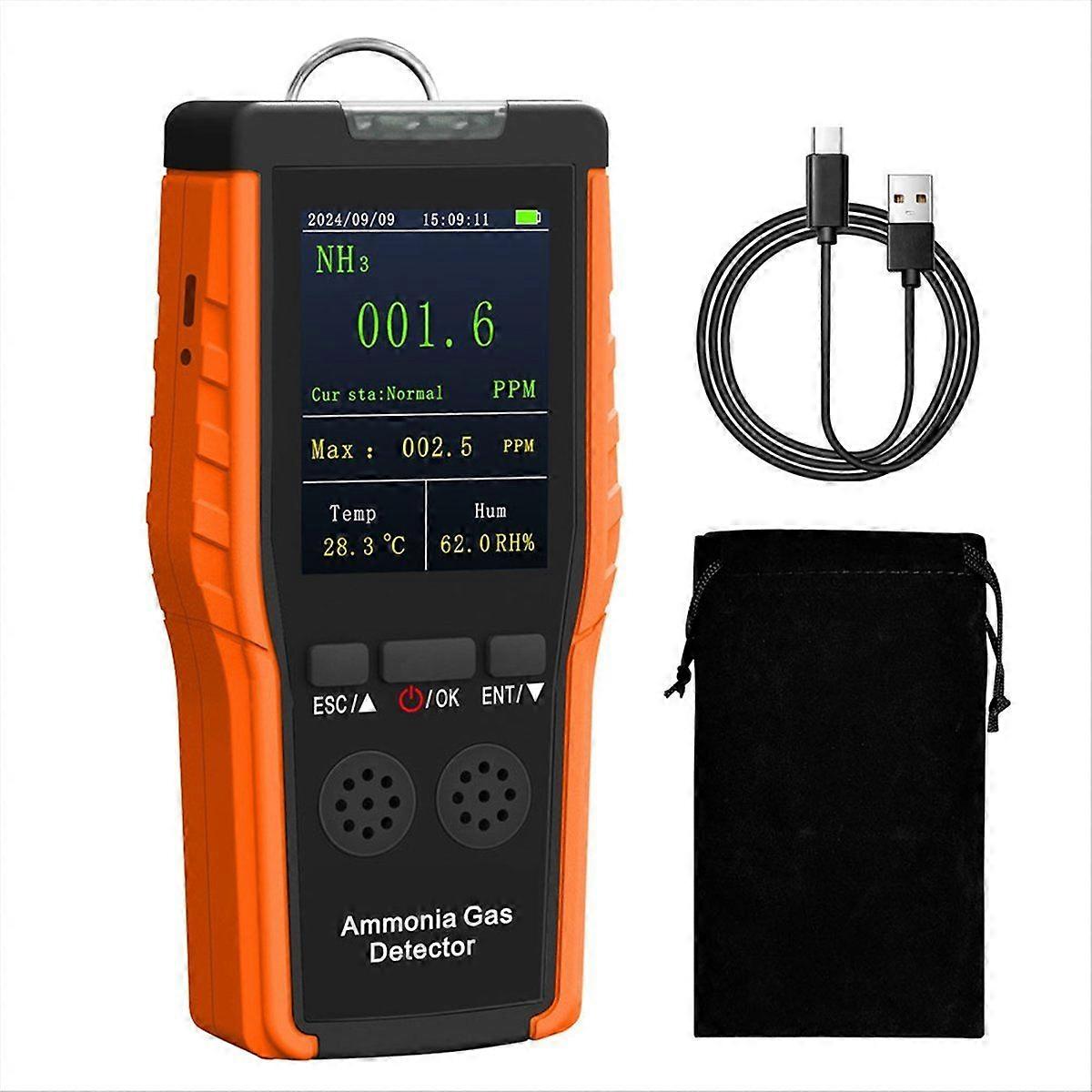 Portable Continuous Quantitative Analysis Ammonia Gas Hold 9000B Detector 0-100ppm Rechargeable wit