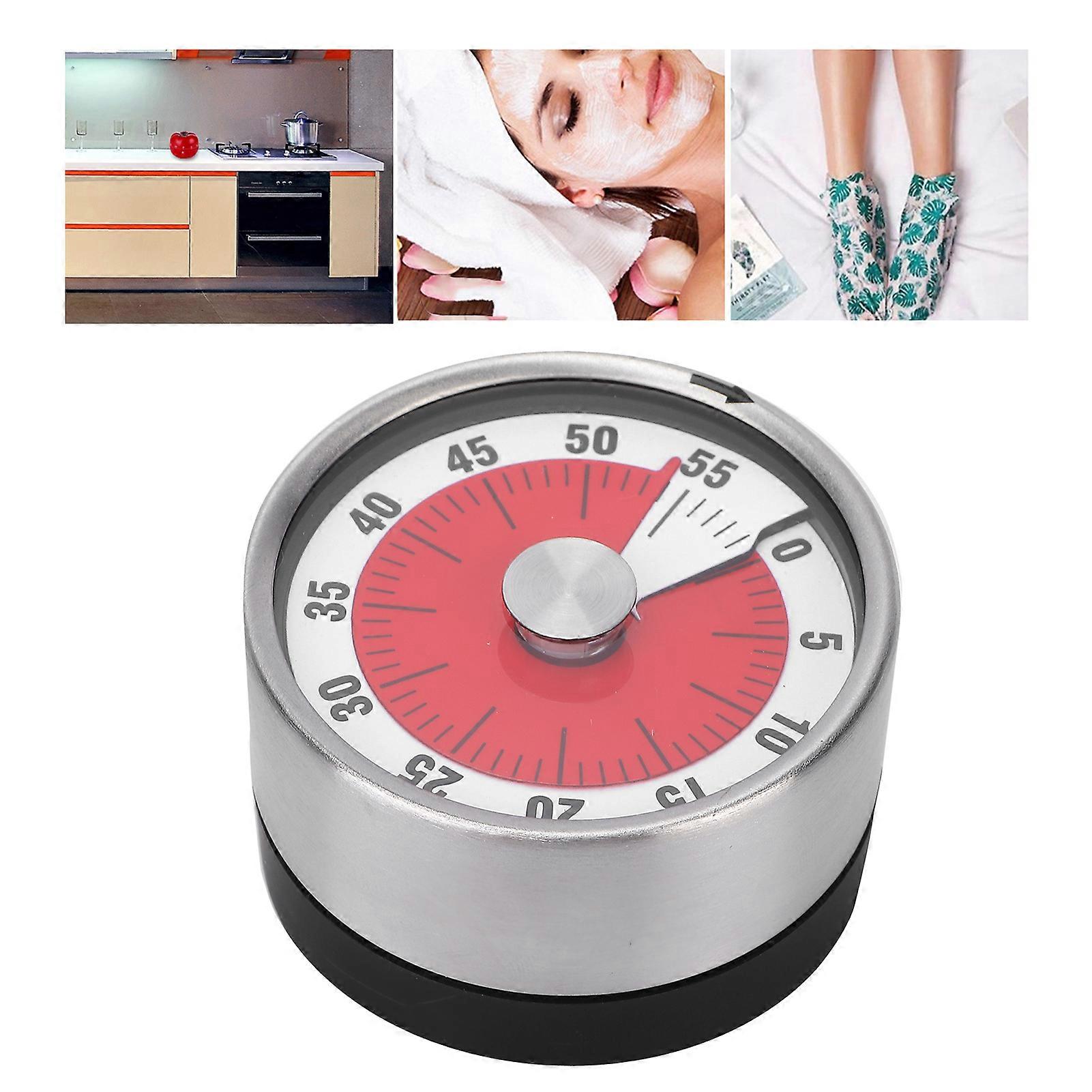 Mechanical Kitchen Timer Cooking Studying Sleeping Clock Round Reminder Student Time ManagerWhite 