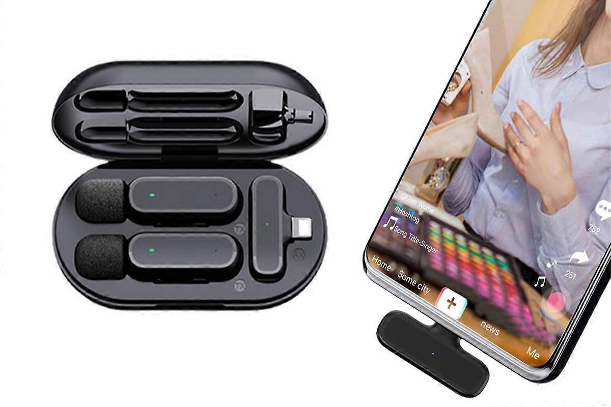 Wireless Lavalier Lapel Microphone for Phone Tablet iPhone iPad