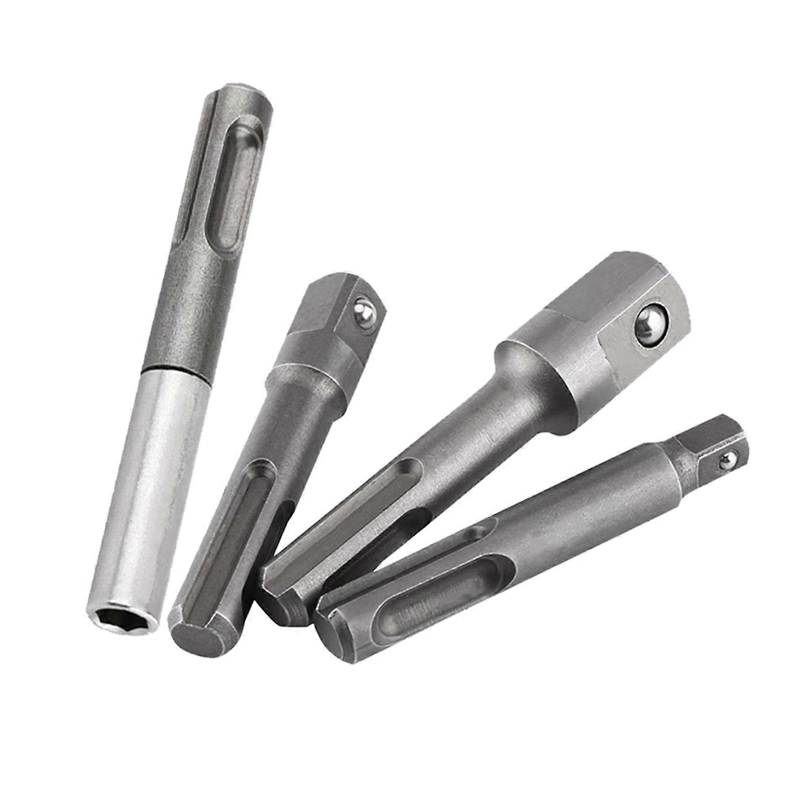 SDS Plus Shank to 1/4" Hex Socket Adaptor and 1/4"3/8"1/2" Square Drill Bit Extension Connector