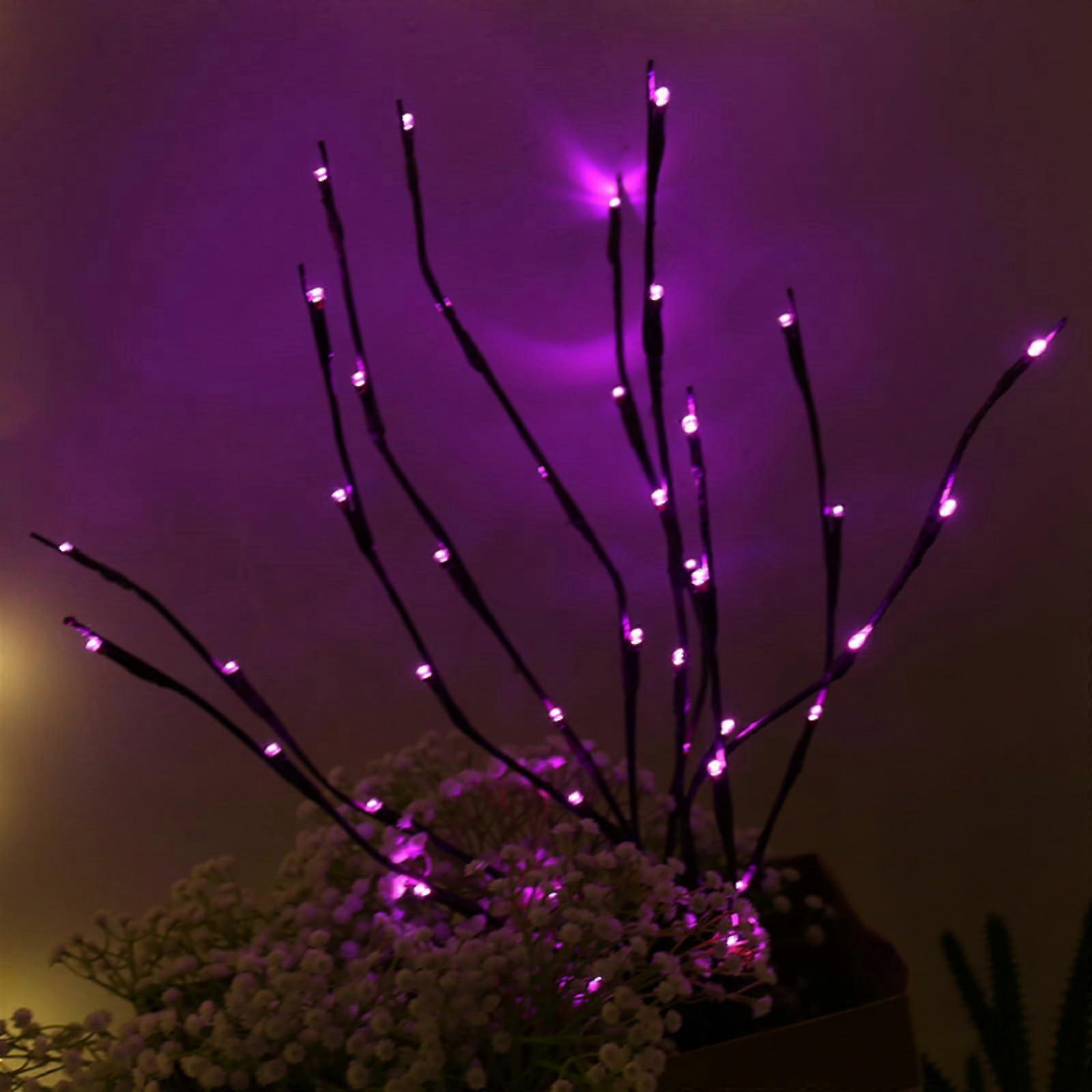 Artificial LED Branch Lights, 3Pack, 60 LEDs, BatteryOperated Twig Pathway Lights, Bendable Purple Decor