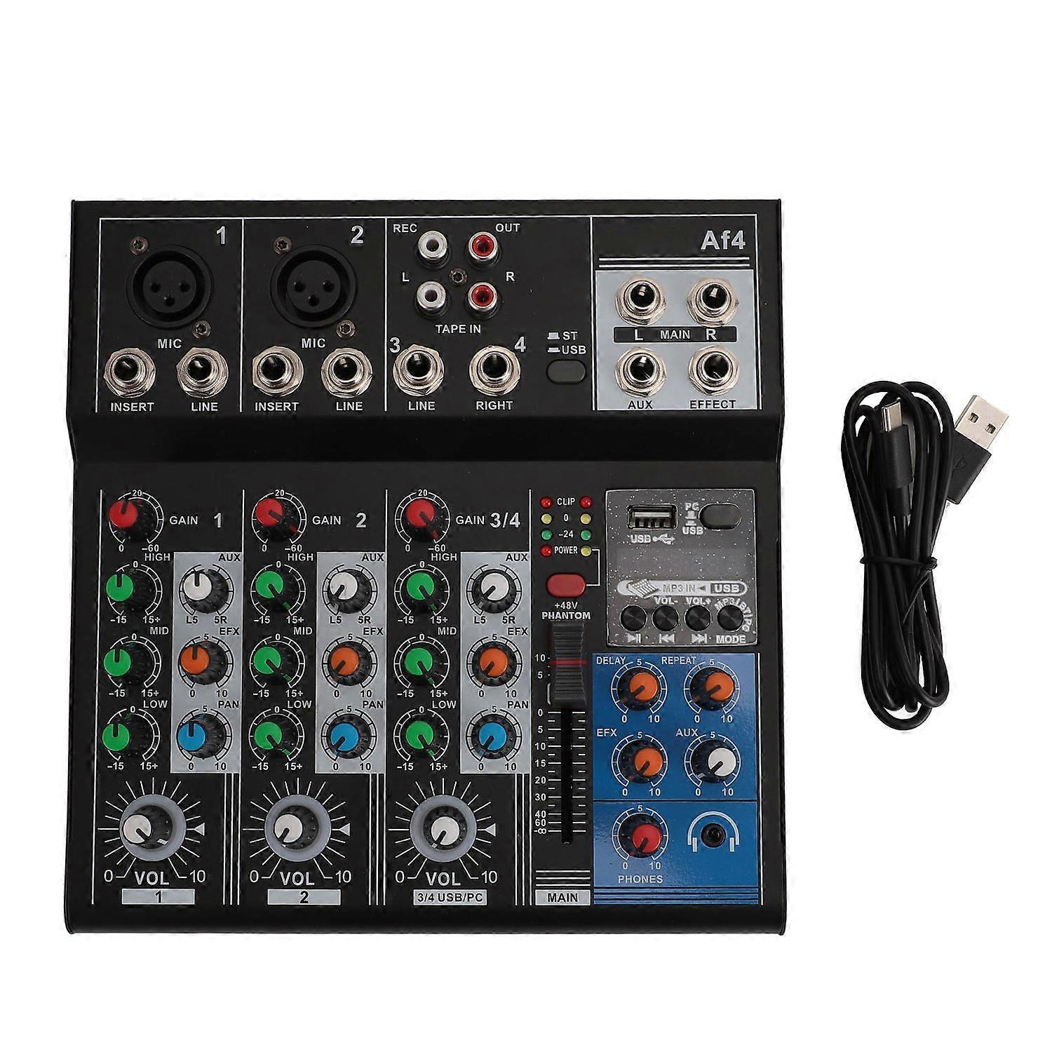 4 Channel Professional Mixer Computer Recording No Drive Sound Board USB Stereo Mixing Console for H