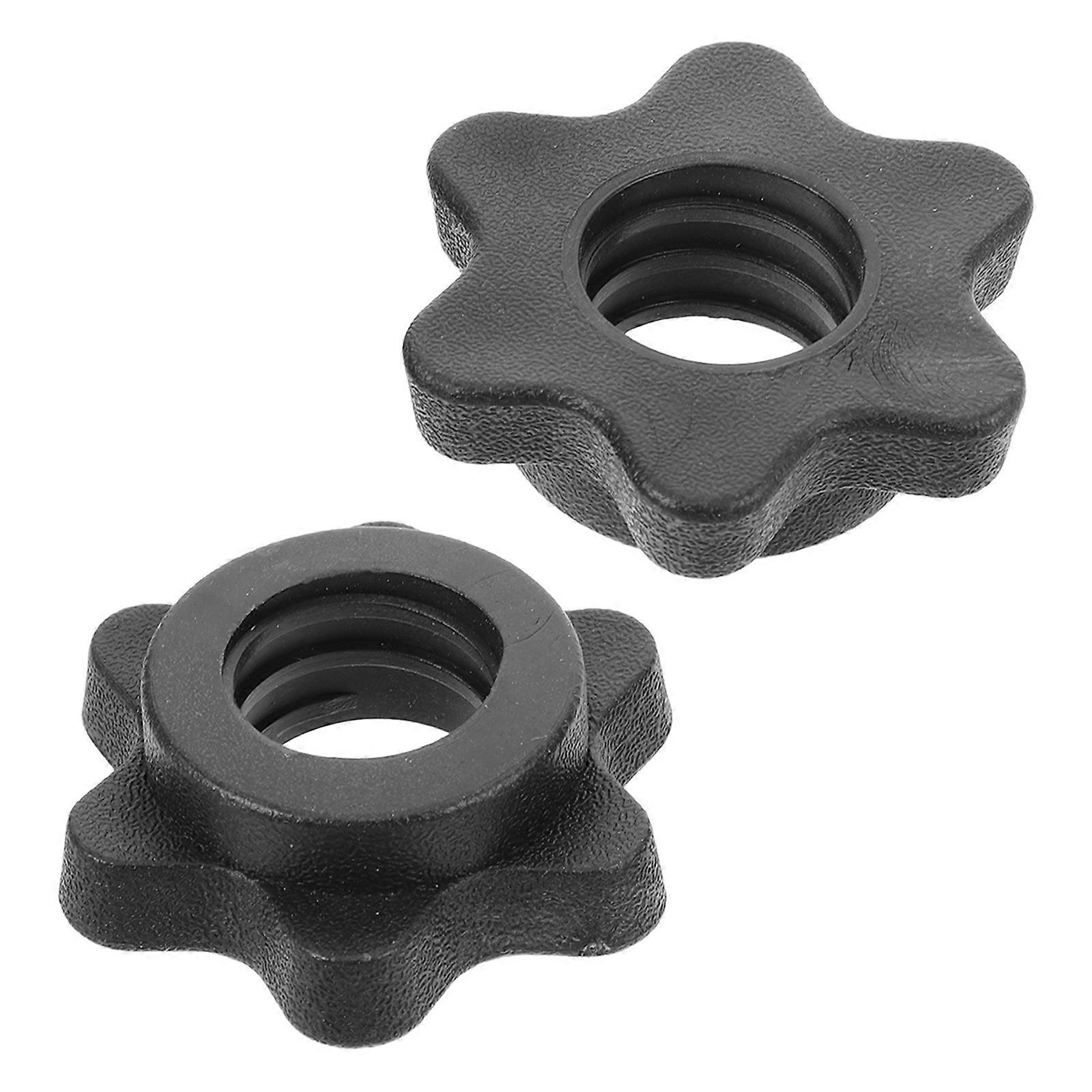 Black Weight Collars Plastic Barbell Clamps for Replacement 2Pcs Set