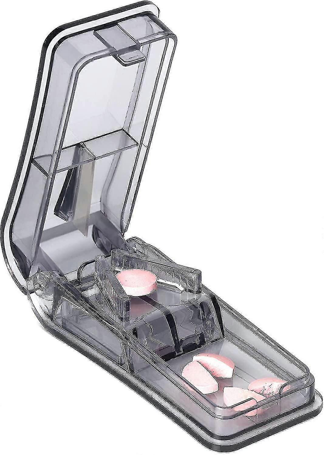 Pill Splitter With Blade And Storage Compartment