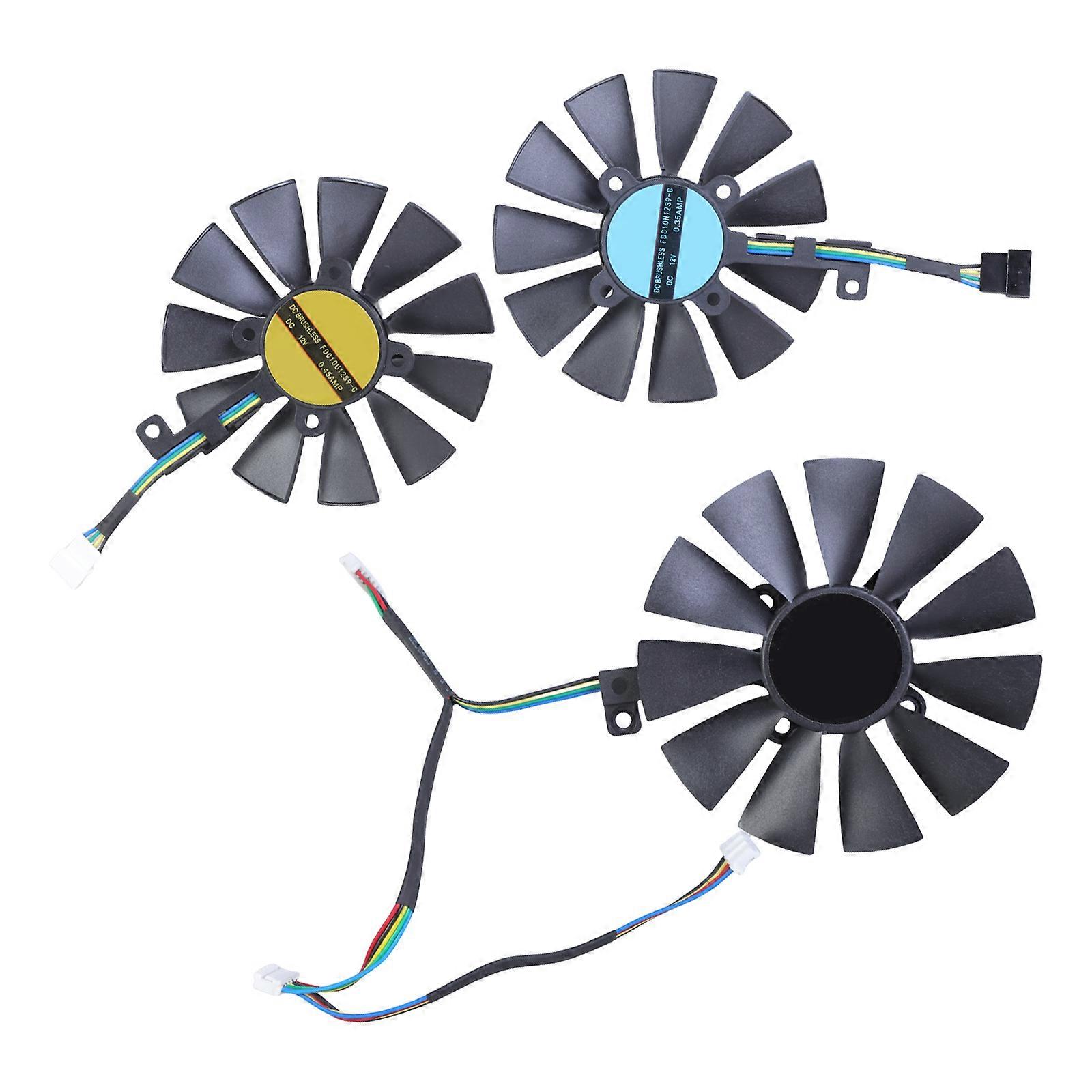 3Pcs FDC10U12S9-C Graphics Card Coolers Fan Replacement Low Noise Graphics Card Radiators Cooling Fan for GTX1070 Multicolor