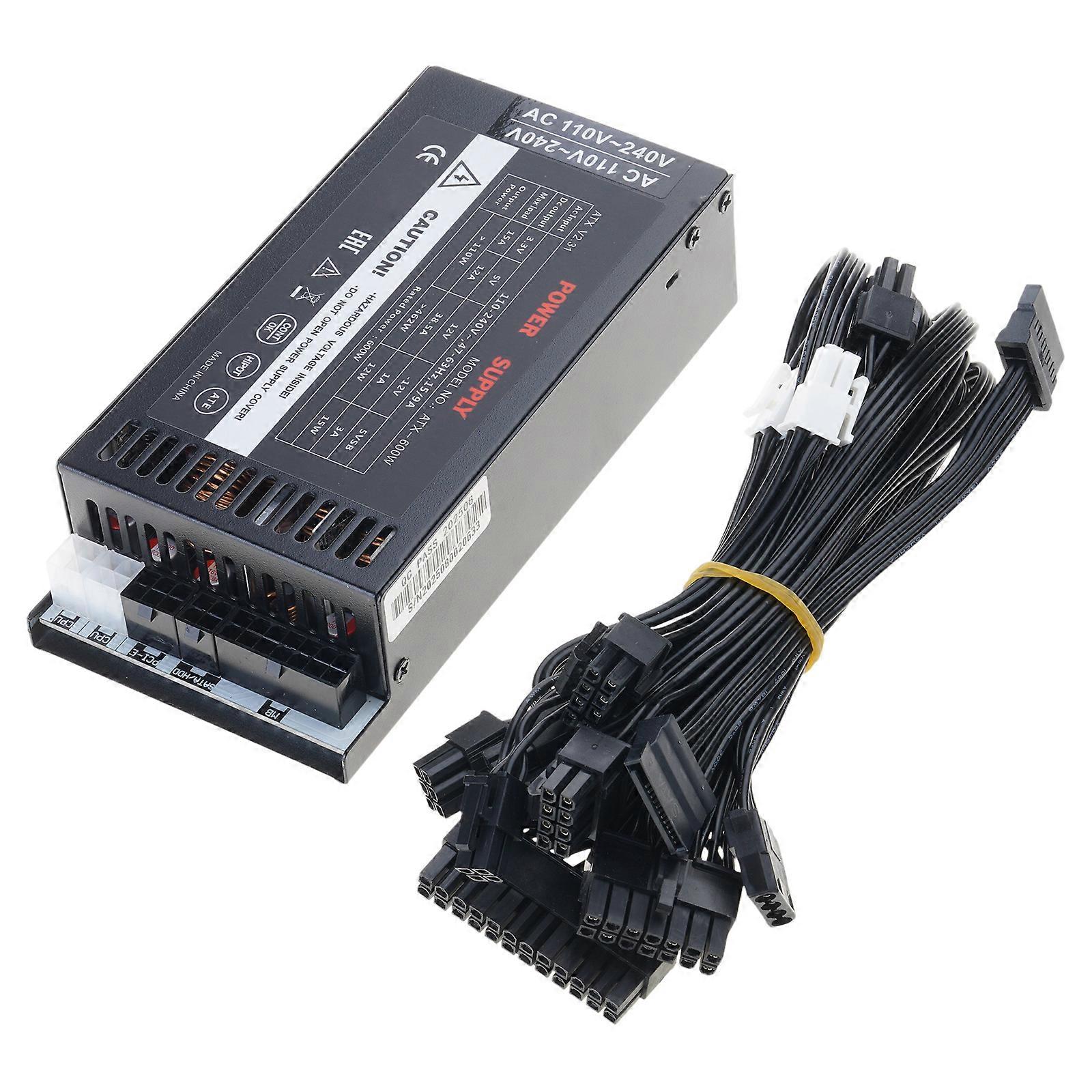 High Performances 600W Full Modulars Power Supply 1U Flexs ATXs PSUs for Desktop Computers 110 264V Metal Build Multicolor