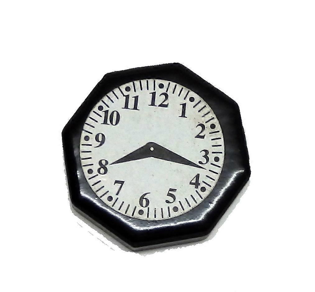 دمى البيت المثمن البلوط الداكن جدار خشبي ساعة مصغرة 1:12 ملحق 