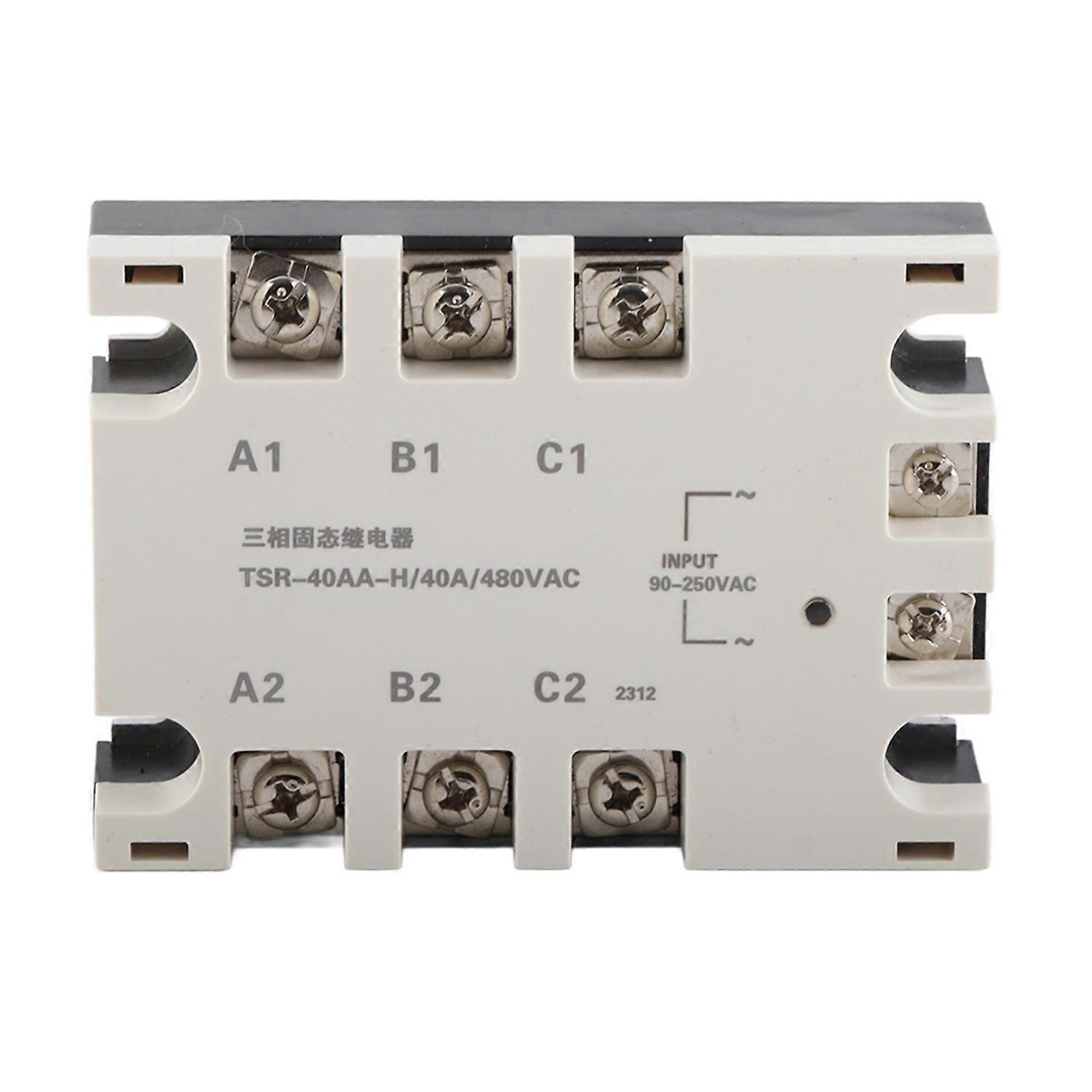 3 Phase 40A AC AC Solid State Relay SSR Input 90‑250VAC Load 24‑480VAC TSR‑40AA H