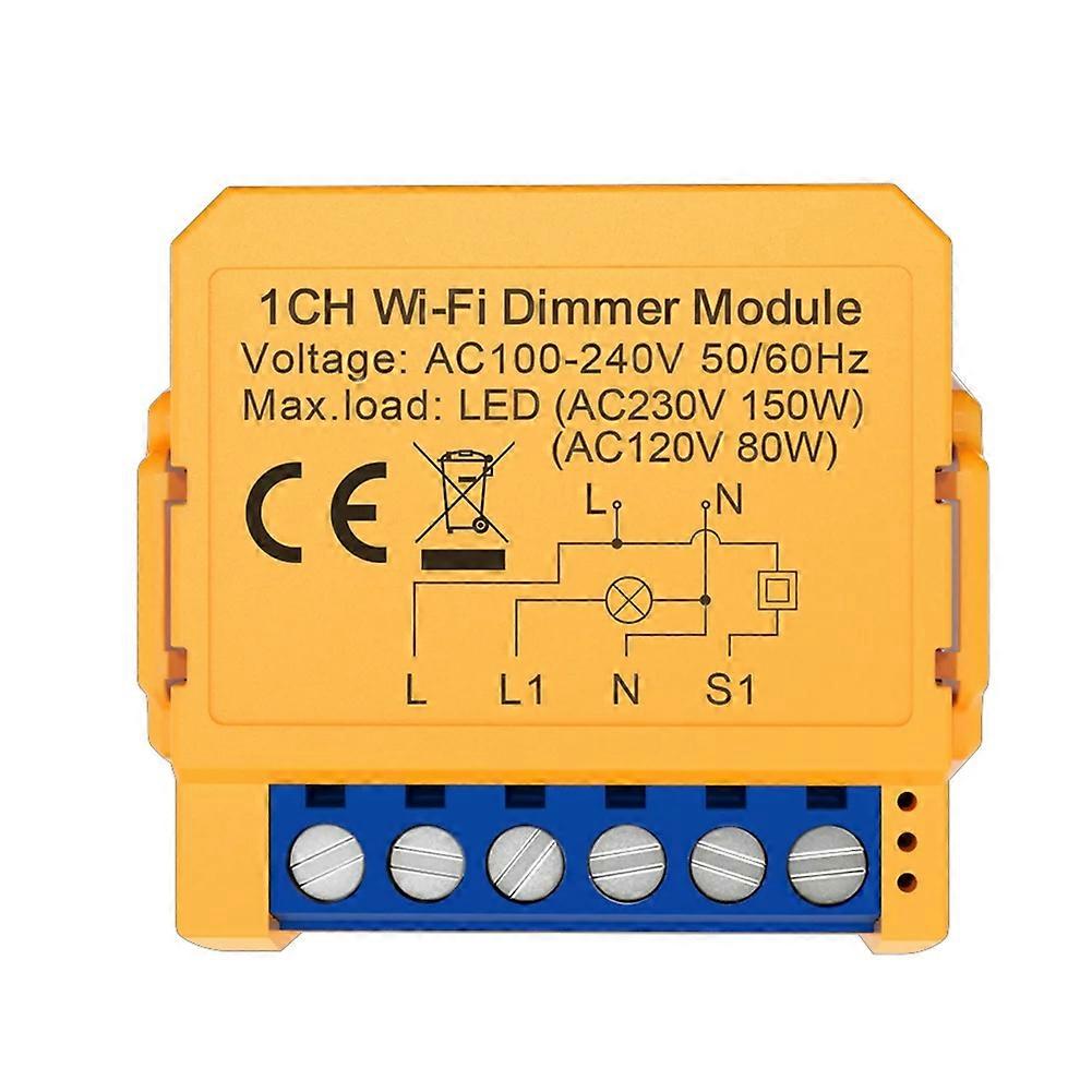 Tuya WiFi Smart Dimmer Switch Module 1CH Control LED Lights Dimmable Switch Stepless Dimming+Voice Control