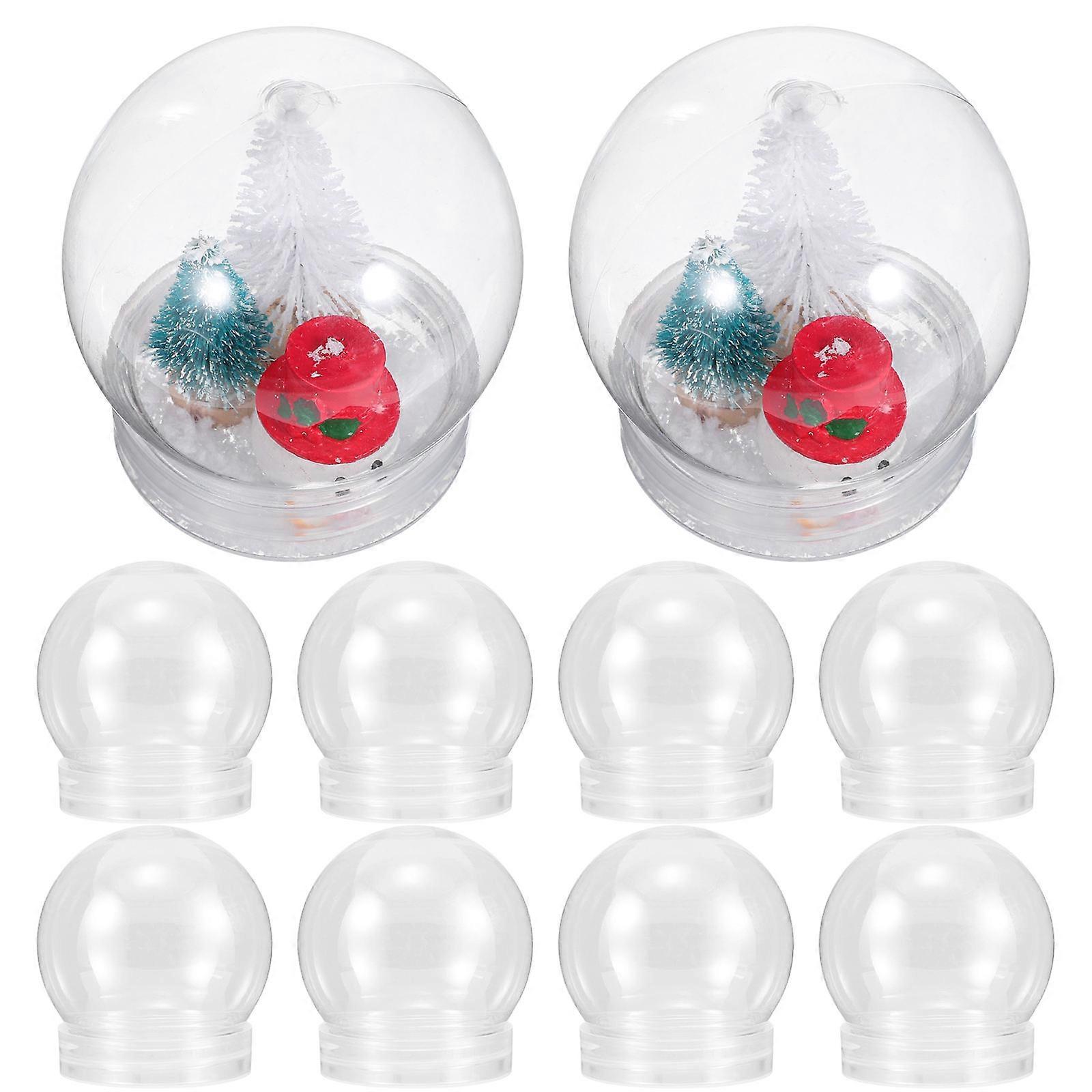 10pcs Small Clear Water Globes With Screw Off Cap Empty Snow Globe Making Props Mini Snow Globes