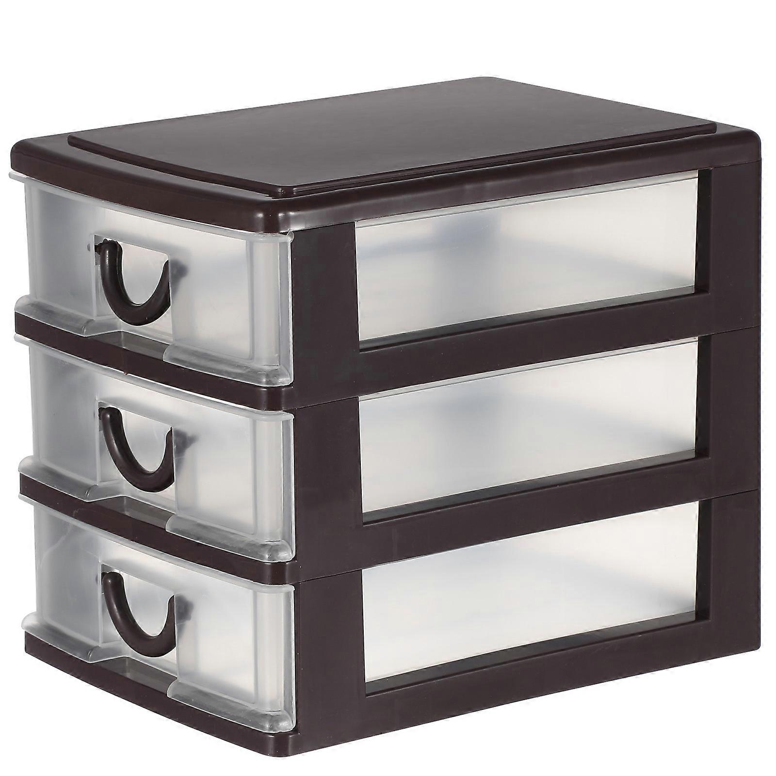 Desktop Organizer With Lid Multifunctional Storage Case Translucent Plastic For Home 1Pcs