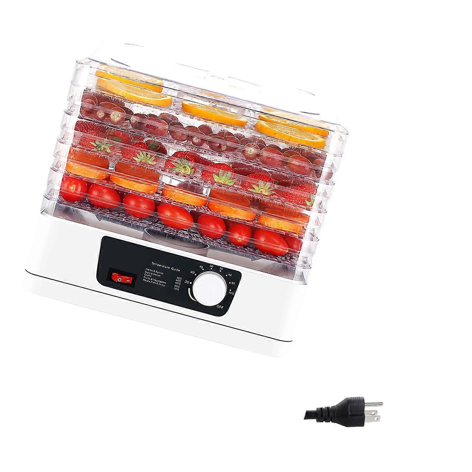 Food Drying Machine 5 Layer Food Dehydrator Vegetable Dehydrator Plastic Texture for Families and Enthusiasts Present  White