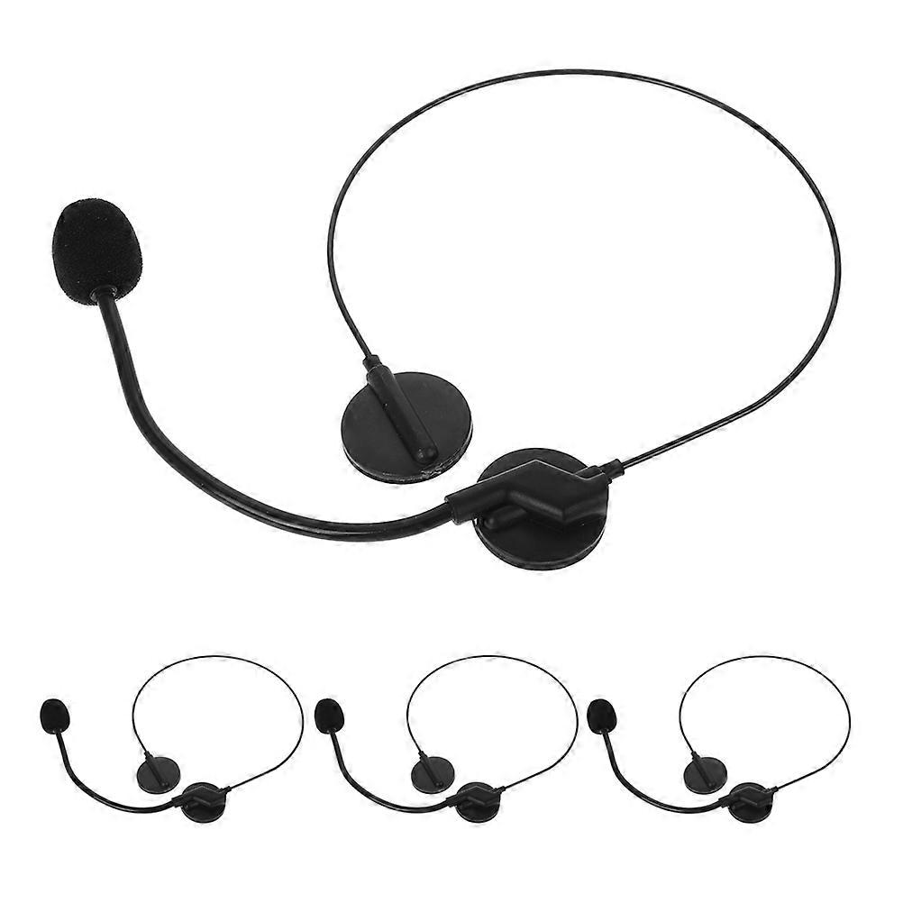 Fake Headset Microphone Costume Accessories for Decor 4Pcs Black Plastic Props