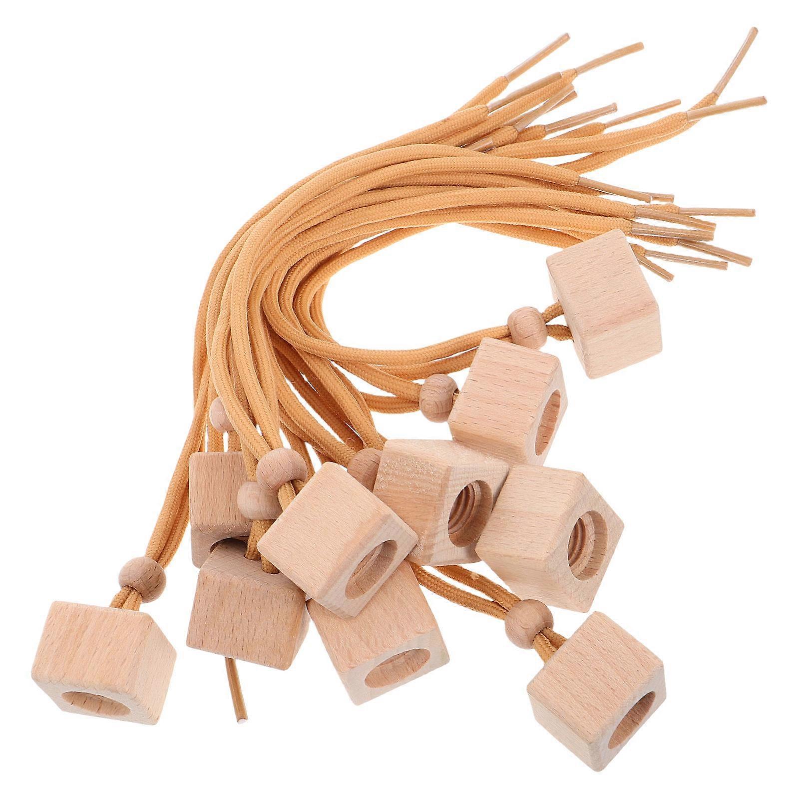 Beech Wood Essential Oil Diffuser Caps for Car Perfume Bottles 10Pcs