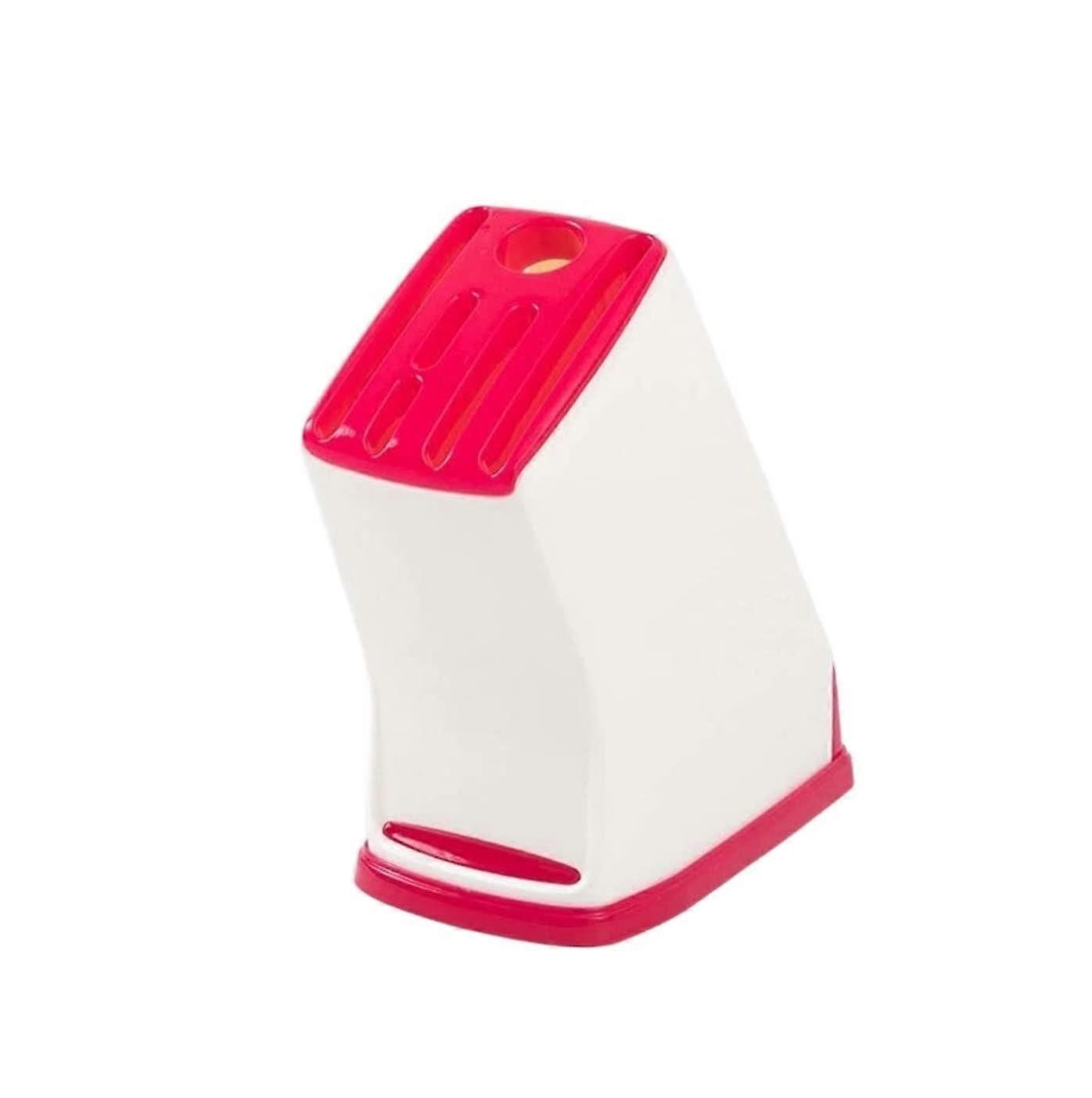 Universal Knife Block with Flexible Slots, Detachable Easy Clean Kitchen Knife Holder, Red