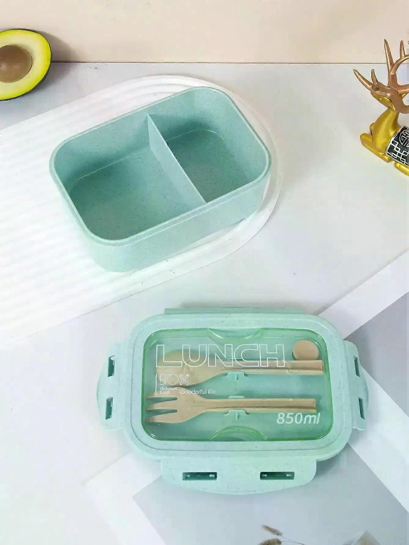1pc lunch box, lunch box, office worker's day solid color square shaped, sealed with tableware, microwave oven meal box