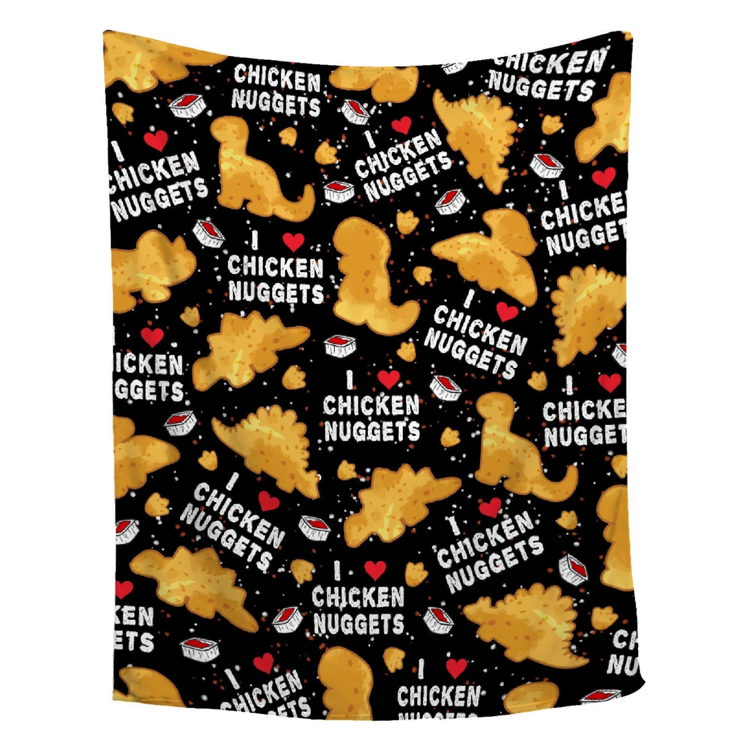 Chicken Nugget Blanket Ultra Soft Dino Nugget Flannel Throw for Kids Couch Bed 40x50 Novelty Gift