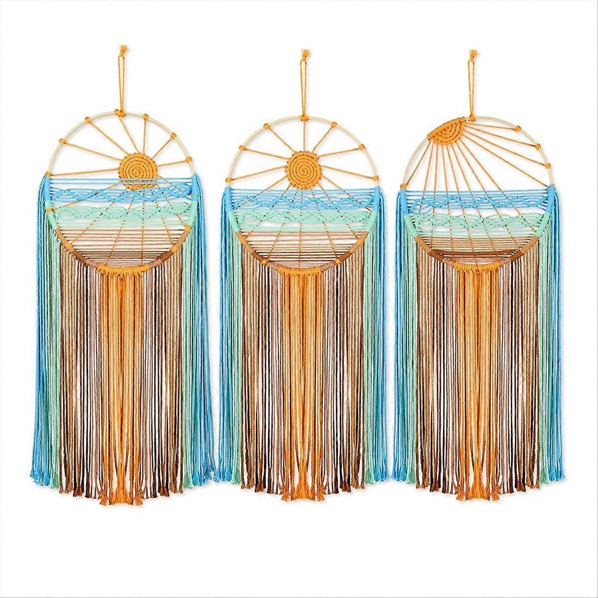 3 Pcs Dream Catcher Wall Decor Boho Macrame Dream Catcher Kit