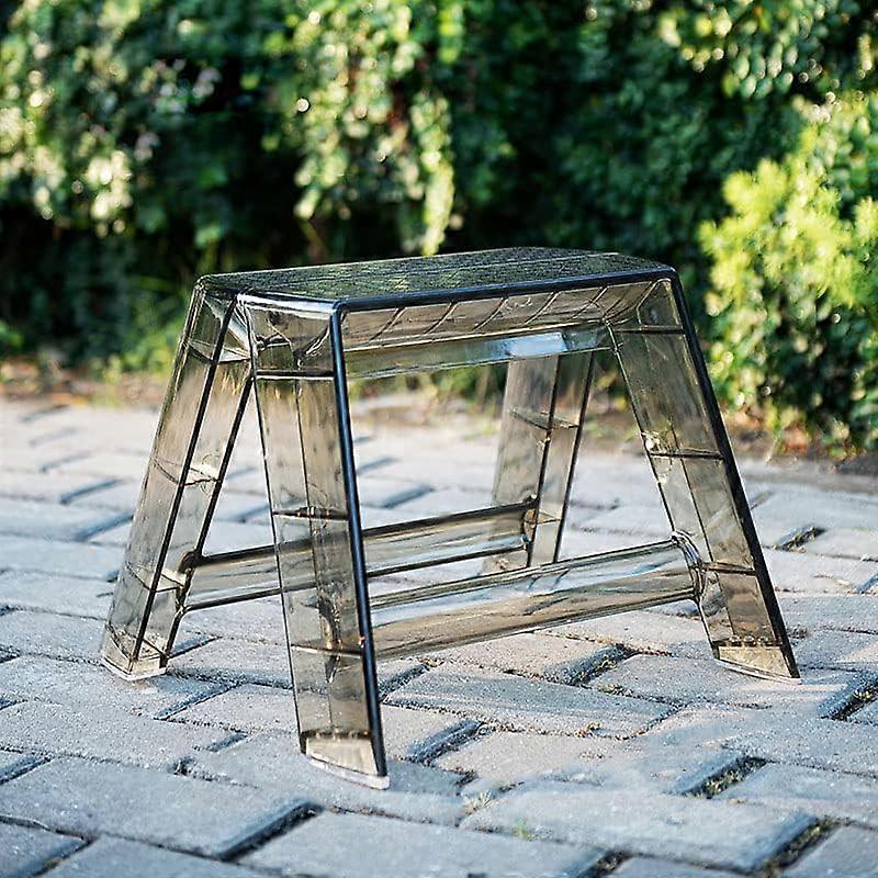 Acrylic Folding Step Ladder for Adults with NonSlip Surface, Transparent 1Step Stool for Indoor Outdoor Use