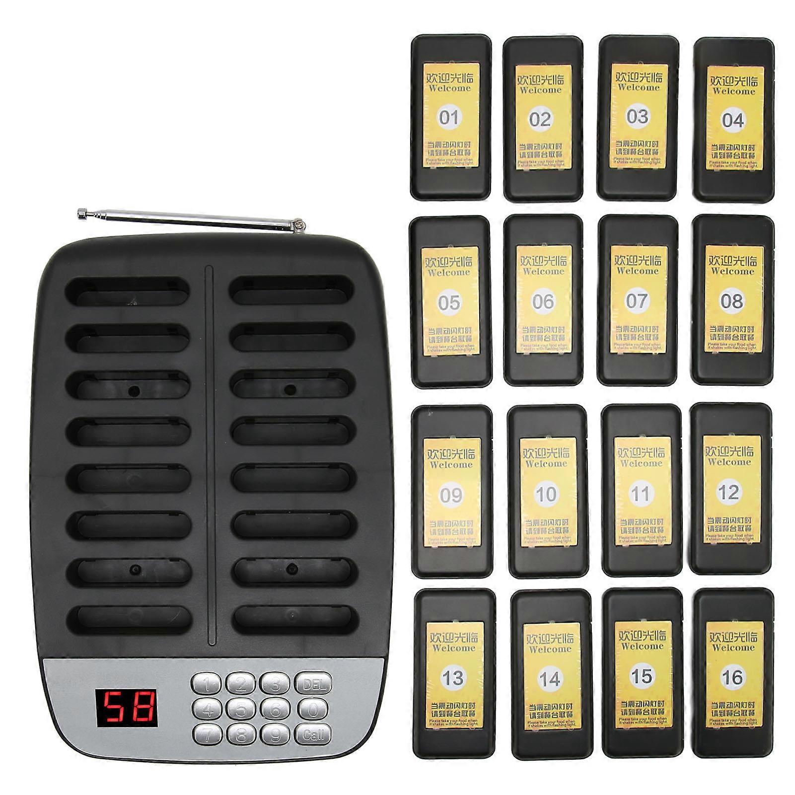Restaurant Pager System 16 Pagers 1000m Long Distance Strong Signal with 3 Vibration Modes