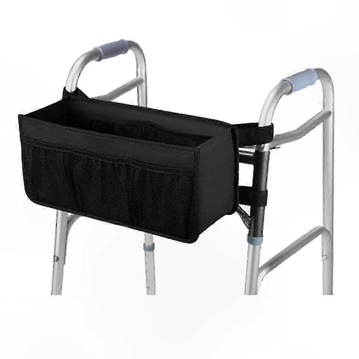 Folding Walker Accessory Kit with Basket, Bag, and Cup Holder for Mobility Aids