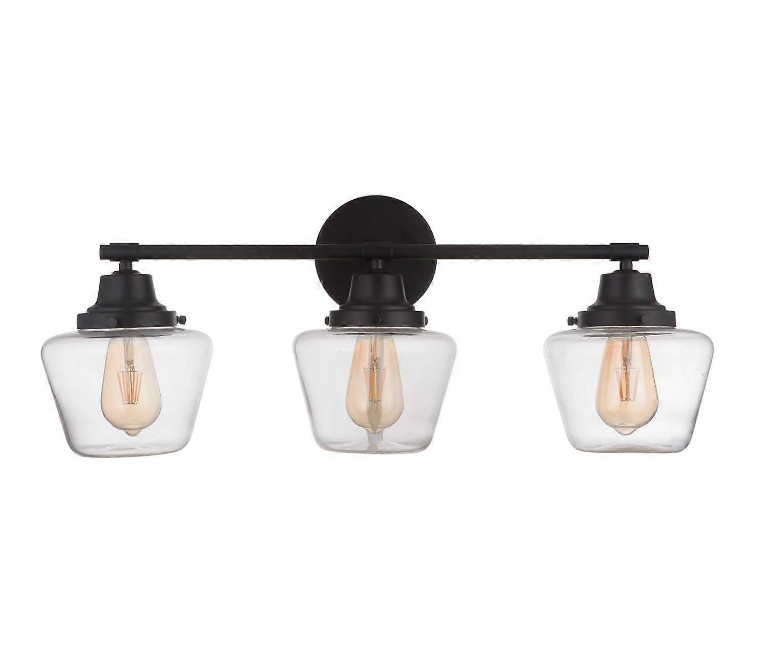 Modern Flat Black 3 Light Bathroom Vanity Fixture for Balanced Shadow Grooming Lighting