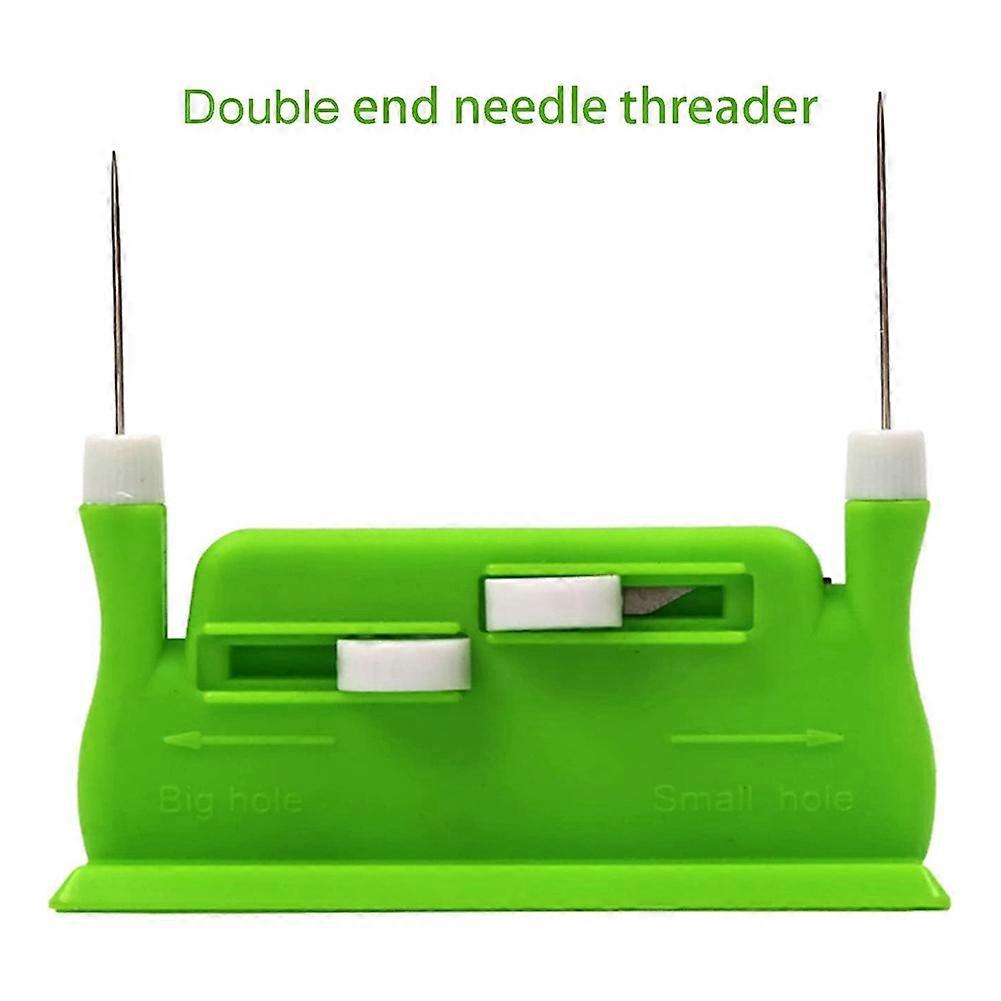 2Pcs Automatic Needle Threader,Sewing Tool Needle Threader,Automatic Needle Threaders for Hand Sewing (Green)