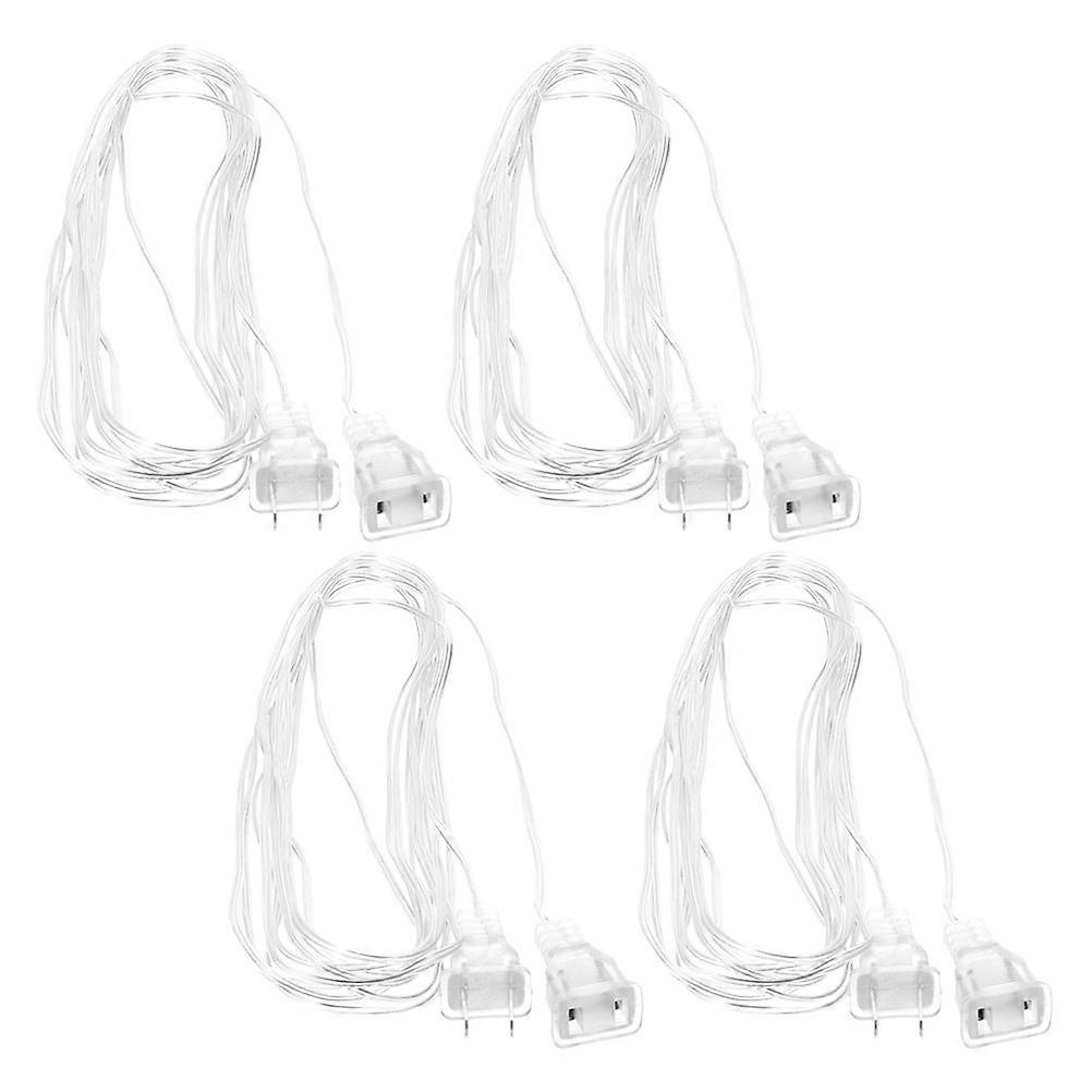Clear Indoor Extension Cord for Light Strings with 4Pcs Transparent Cable