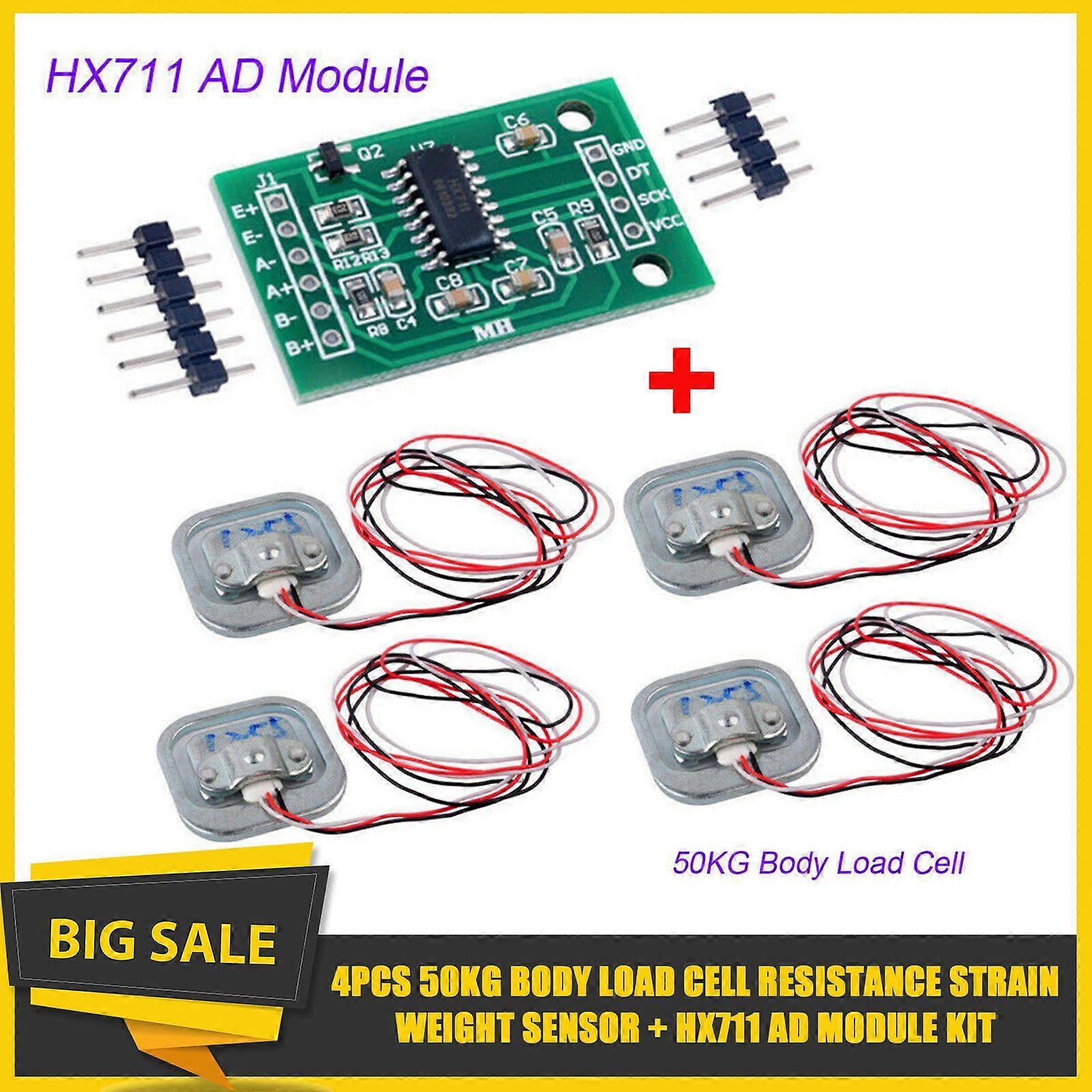 4pcs Load Cell 50kg Weight Sensor with HX711 Amplifier Module Set N0w