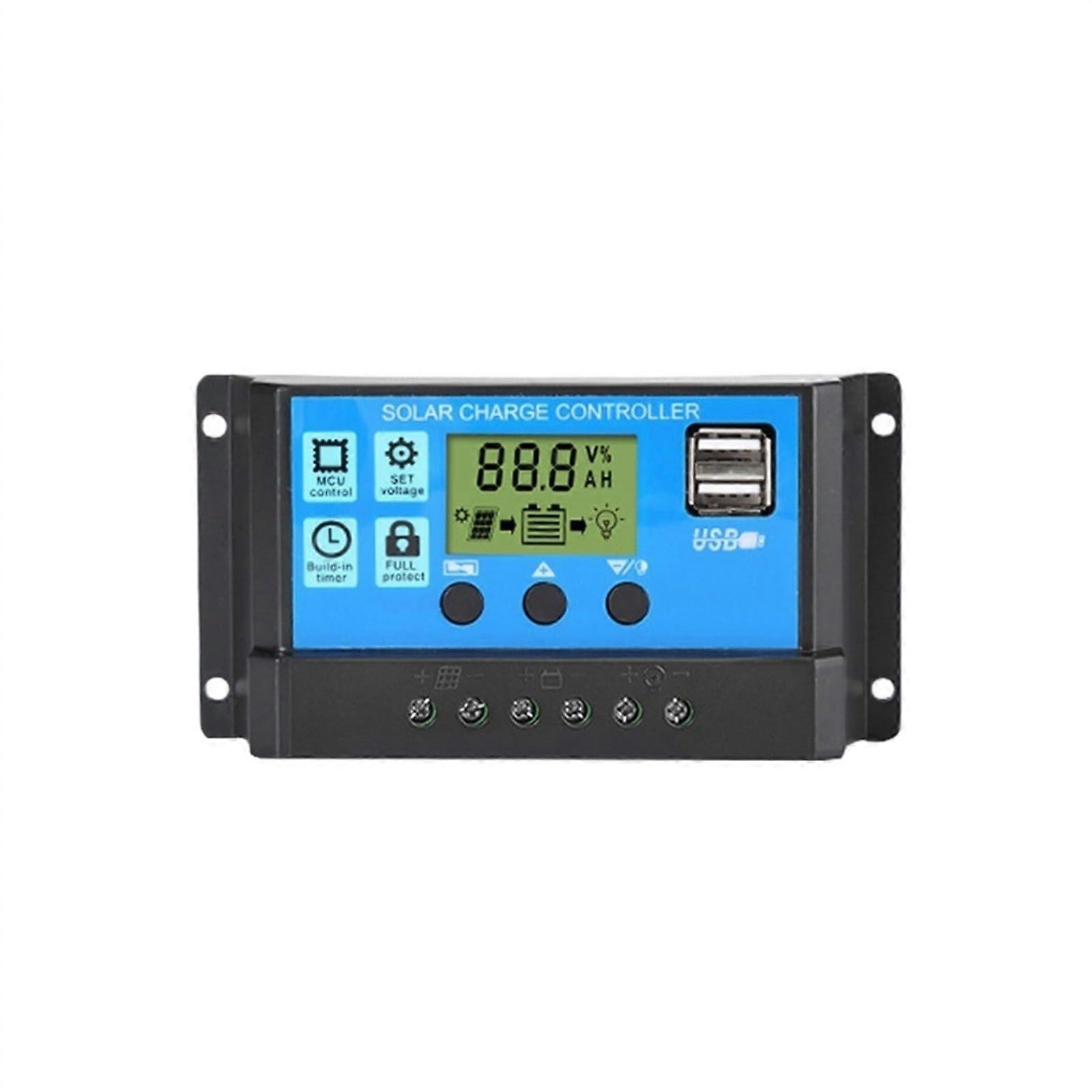 Solar Charge Controller 12V/24V 60A 50A 40A 30A 10A With LCD Display Dual USB 5V Output