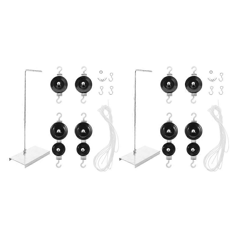 Mechanics Experiment Pulley Block Kit with Brackets and Ropes 6Sets